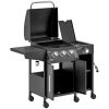 3 Burner Propane Gas Grill with Side Burner Barbecue Grill with Shelves, 37,000 BTU Output, 310 sq.in. Cooking Area