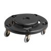 Trash Can Dolly, Fit 20, 32, 44, 55 Gallon Containers, Round Trash Can Roller Base with 4 Lockable Wheels, 500lbs Weight Capacity