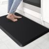 Kitchen Mat Cushioned Anti Fatigue Rug 17.3"x28" Water Resistant, Non Slip, Standing and Comfort Desk/Floor Mats for House Sink Office (Black)