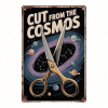 CIFbuy Vintage Universe Scissors Metal Sign 8x12 Inch Retro Planet Tin Poster, Antique 2D Flat Wall Decor For Home Kitchen Cafe Bar TikTok, TikTok, er