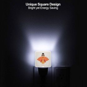 LED Night Light Plug into Wall with Dusk to Dawn Light Sensor White Energy Efficient Thanksgiving Turkey White Autumn Nightlight for Bedroom Bathroom