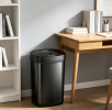 50L Matte Black Stainless Steel Automatic Sensor Trash Can, Touchless Motion Activated Garbage Bin with Sealed Lid