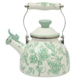 Agatha Enamel on Steel 2.0-Quart Whistling Tea Kettle, Green