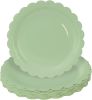 50 Pieces Sage Green Paper Plates 7 Inch Sage Scalloped Plates Disposable Dinner Plates for Wedding Baby Shower Birthday Party Dessert Plates