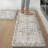 Kitchen Mats for Floor 2PCs, Washable Anti Fatigue Mat for Cushioned, 17.3"x47"+17.3"x30", Waterproof Kitchen Rugs