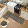Anti Fatigue Kitchen Mat 2PCS,Waterproof Farmhouse Green Kitchen Rugs Non-Slip,Vintage Kitchen Mats for Floor