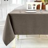 Textured Linen Table Cloth for Rectangle Tables - Mocha Tablecloths Rectangular Waterproof Wrinkle Free Wipeable Dining Table Cover for Spring Wedding