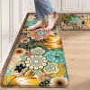 Kitchen Mats for Floor Cushioned Anti Fatigue Sets of 2 Boho Floral Kitchen Rugs Non Slip Waterproof Memory Foam Kitchen Floor Mats Padded Comfort Sta