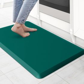 Kitchen Mat Cushioned Anti Fatigue Rug 17.3"x28" Water Resistant, Non Slip, Standing and Comfort Desk/Floor Mats for House Sink Office (Dark Green)