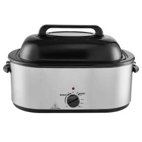 Electric Roaster Oven, 24 QT Turkey Roaster Oven with Self-Basting Lid, 1450W Roaster Oven with Defrost & Warm Function, Adjustable Temp