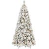 7.5ft Pre-Lit Snow-Flocked Christmas Tree with 500 LED Lights & 1252 PVC/Pine Needles Tips