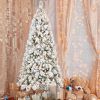 7.5ft Pre-Lit Snow-Flocked Christmas Tree with 500 LED Lights & 1252 PVC/Pine Needles Tips