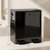 Trash Can, 2 x 5 Gallon Stainless Steel Garbage Can with Soft Close, Stay-Open Lid, Pedals, Inner Buckets, Black