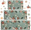 Floral Kitchen Rugs Mats for Floor 3PC, Farmhouse Non Slip Kitchen Rug Runner, Washable Non Skid Kitchen Rugs, Comfort Standing Mat for Laundry, Desk