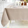 Textured Linen Table Cloth for Rectangle Tables - Khaki Tablecloths Rectangular Waterproof Wrinkle Free Wipeable Dining Table Cover for Spring Wedding