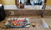Christmas Candy Canes Dish Drying Mat Absorbent Dish Drying Mat Pad for Kitchen Counter Dish Drainer Mat for Countertop, 14 x 21", Multicolor