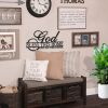 God Bless This Home Wall Decor Rustic Metal Home Sign for Farmhouse Entryway Living Room Kitchen Dining Room Decor