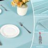 Textured Linen Table Cloth for Rectangle Table - Light Blue Tablecloths Rectangular Waterproof Wrinkle Free Wipeable Dining Table Cover for Spring Wed
