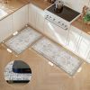 Kitchen Mats for Floor 2PCs, Washable Anti Fatigue Mat for Cushioned, 17.3"x47"+17.3"x30", Waterproof Kitchen Rugs
