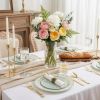 350PCS Green Plates Disposable - Sage Green Plastic Plates 50Guests Plastic Dinnerware with Rolled Napkins for Party/Birthday/Spring
