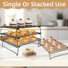 3-Tier Stackable Wire Cooling Rack Set Non-stick, ideal for cooling cookies, pizza, cakes, baking sheets (100 pieces), grilled meats
