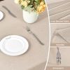 Textured Linen Table Cloth for Rectangle Tables - Khaki Tablecloths Rectangular Waterproof Wrinkle Free Wipeable Dining Table Cover for Spring Wedding