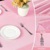 Textured Linen Table Cloth for Rectangle Table - Pink Tablecloths Rectangular Waterproof Wrinkle Free Wipeable Dining Table Cover for Spring Wedding B