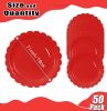50 Pieces Red Paper Plates 7 Inch Red Scalloped Plates Disposable Dinner Plates for Wedding Baby Shower Birthday Party Dessert Plates