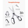 Kitchen Scissors, 2 Pack Durable Stainless Steel Kitchen Shears with Sheaths, Heavy Duty Cooking Shears with Soft Grip Comfort Handle