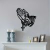 CIFbuy "Gothic Black Metal Cross Wall Art - Prayer Faith Decor for Bedroom, Living Room, Office, Bathroom & Kitchen - Halloween Home Decor
