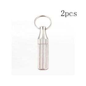 2PCS Stainless Steel Mini Pocket Knife - Leaf-Shaped Portable Capsule Knife With Keychain, Handcrafted Wooden Handle For Outdoor Camping, Fishing & Da (Option: Silver)