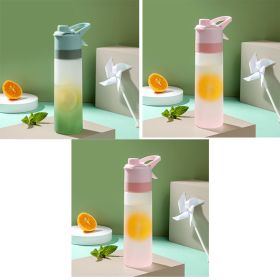Spray Water Bottle For Girls Outdoor Sport Fitness Water Cup Large Capacity Spray Bottle Drinkware Travel Bottles Kitchen Gadgets (Option: Green and Pink and Pink)