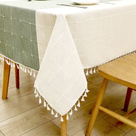 Cotton Linen Tablecloth Farmhouse Decor Waterproof Table Cover For Dining Room Table Daily Dinner (Option: 55x70inches)