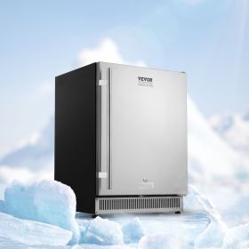 24' Outdoor Beverage Fridge Cooler 150QT Beer Refrigerator Indoor Outdoor (Option: Metallic)