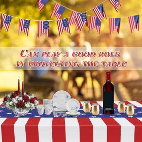3 Pack St Patricks Day Decorations,St Patricks Day Table Cloths for Rectangle Tables,54" x 108" Disposable Plastic Tablecloths for St. Patrick's Day (Color: Patriotic Theme)