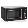 700W Retro Countertop Microwave Oven with 5 Micro Power and Auto Cooking Function