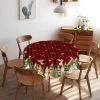 Christmas Round Tablecloth 60 inch Christmas Nativity Table Cloth Xmas Tree Table Cloths Decorations for Home Kitchen Dining Red Buffalo Plaid