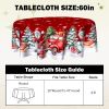 Christmas Round Tablecloth 60 inch Christmas Nativity Table Cloth Xmas Tree Table Cloths Decorations for Home Kitchen Dining Red Buffalo Plaid