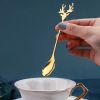 4pcs /Pack Christmas Deer Stirring Spoon Coffee Dessert Scoop
