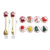 6pcs /Pack Christmas Cartoon Doll Stainless Steel Tableware