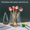 6pcs /Pack Christmas Cartoon Doll Stainless Steel Tableware
