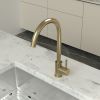 High Arc 360° Swivel Spout Single handle Matte Black or Gold Kitchen Bar Sink Faucet with Water Supply Hoses