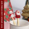6pcs /Pack Christmas Cartoon Doll Stainless Steel Tableware