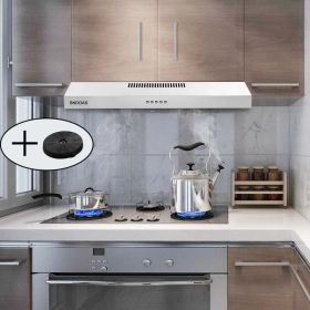 Stainless Steel Under Cabinet Range Hood Vent Cooking 230 CFM Kitchen 3 Speed Cooker Hood (Option: sliver30inch)